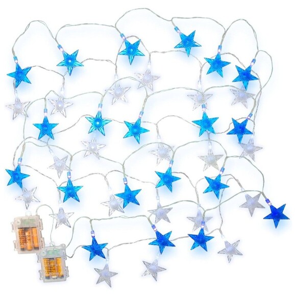 String Light  2 10ft String New 40 LED Lights SCS Direct Stars Blue White - Picture 3 of 7